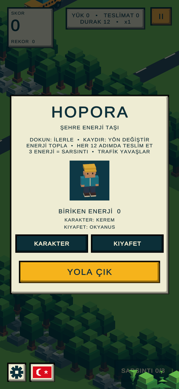 Başlangıç ekranı, cihazının dilinde.